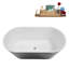 Baignoire autoportante 59 po avec drain interne en nickel brossé 59 po Streamline