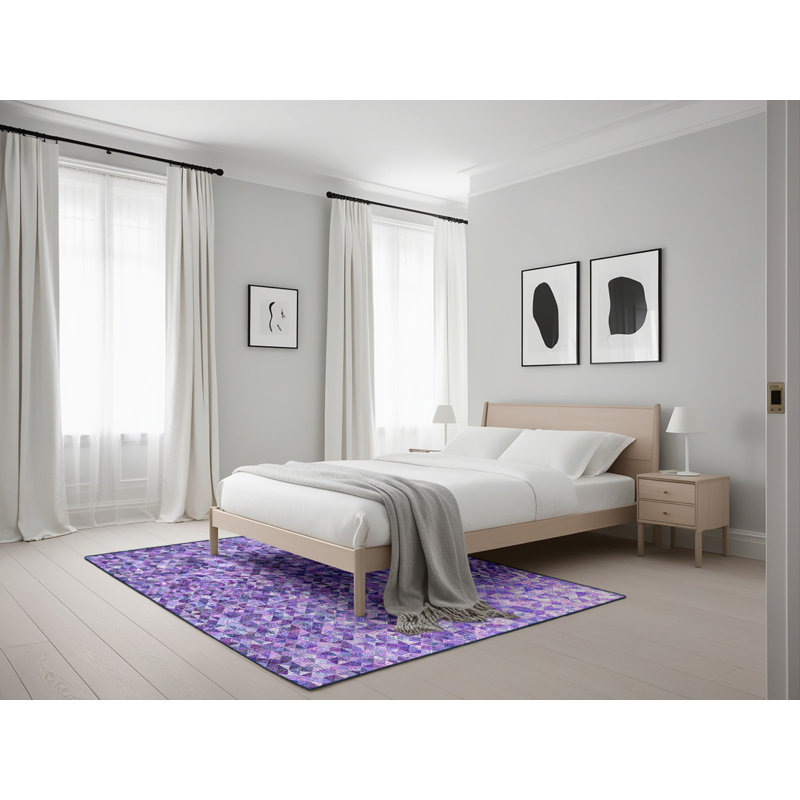 Geometric Indoor Rug, Rectangle 5' x 7'