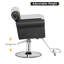 Fauteuil de coiffeur à large assise noir