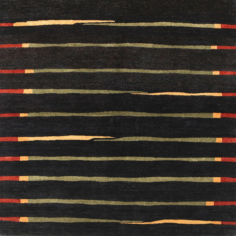 Tapis contemporain noir, Carré 8 pi x 8 pi
