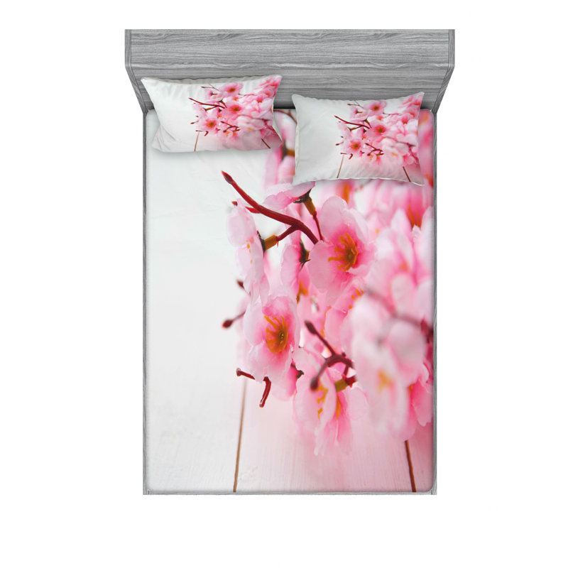 Ensemble de draps Cherry Blossom Petals, Ensemble de drap pour grand lit avec drap-housse