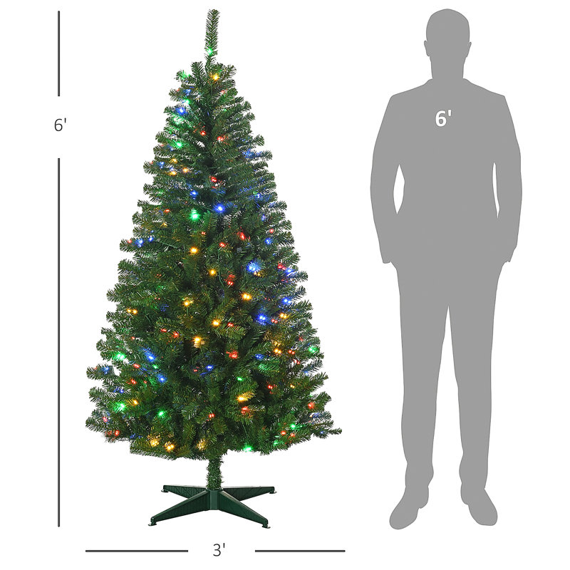 Grand sapin de Noël artificiel pré-éclairé avec 365 branches, 152 lumières DEL blanc chaud ou coloré, ouverture automatique