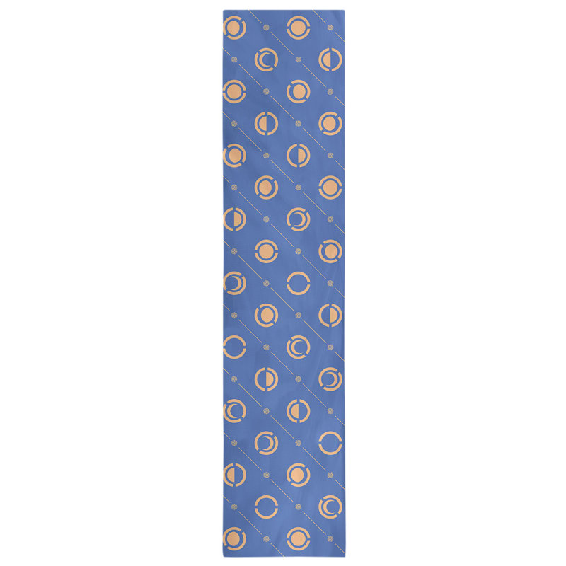 Classic Moon Phases Table Runner, 16" x 90", Blue/Light Orange