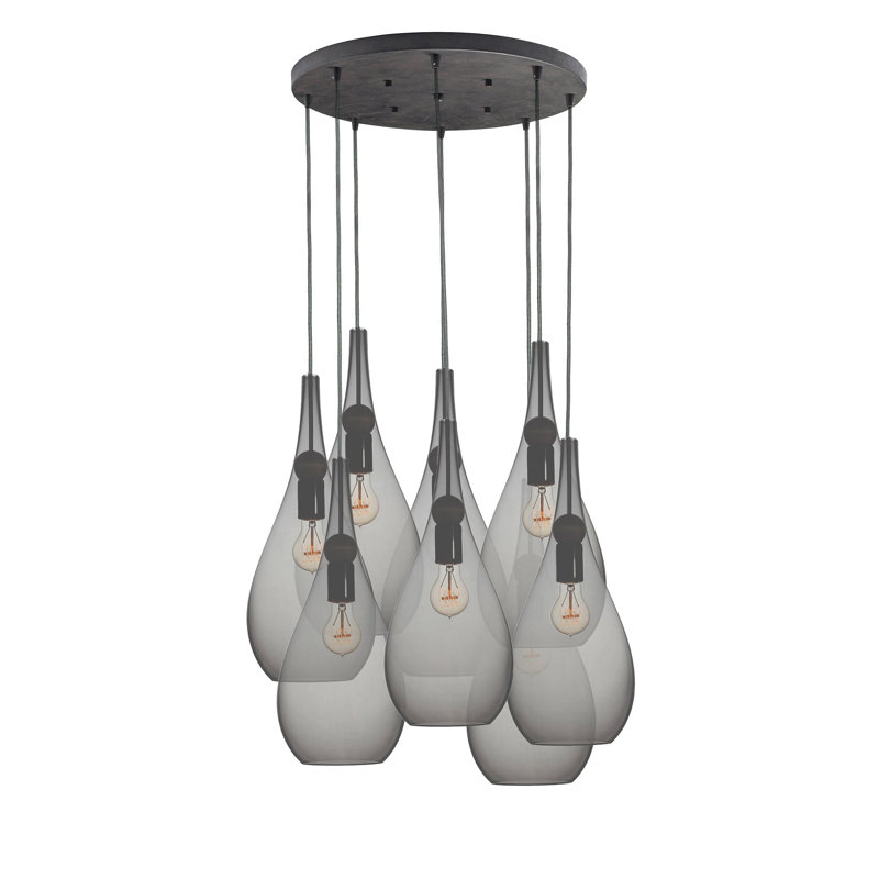 Earth 8 - Light Chandelier, No Bulb Included, 108" H x 18" W x 18" D, Matte Black