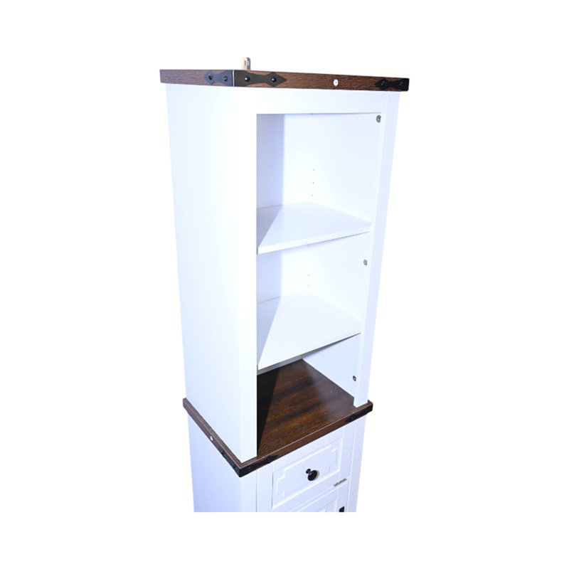 Armoire de rangement pour salle de bain, Blanc/noyer