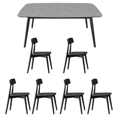 Modern high-temp resistant rock slab dining table