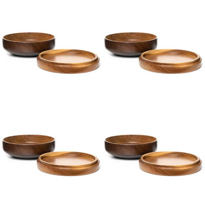 Two-Toned Efran Wooden Bowl - Jumbo 4-Pack
