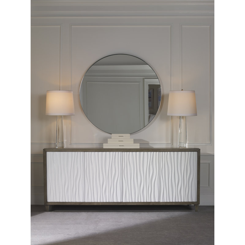 Russo 84'' W Solid Wood Sideboard, Greige/White/Gray
