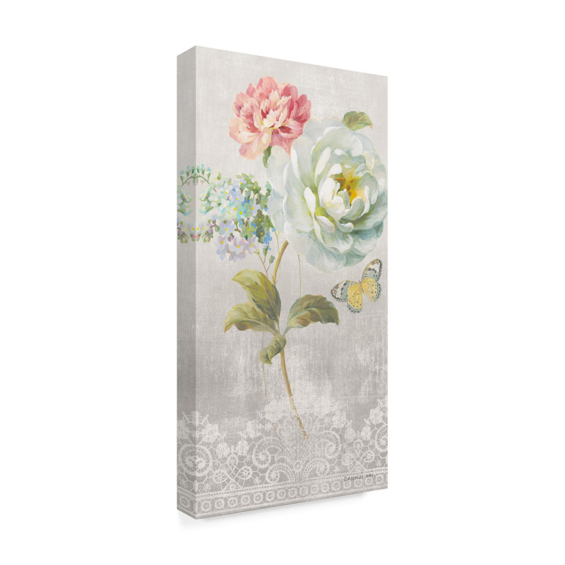 Art floral sur toile, rouleau, H 19 po x l 10 po