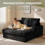Canapé-lit de 53 po de largeur - Chaise moelleuse avec coussins décoratifs et accoudoirs encastrés pour le salon, la chambre d'amis ou le bureau personnel-1104951354