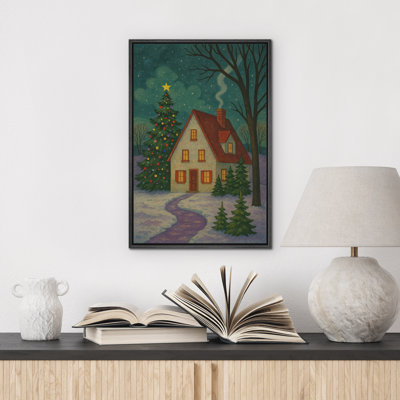 Winter Wall Art Framed Canvas Print Chrismas Holiday Wall Decoration