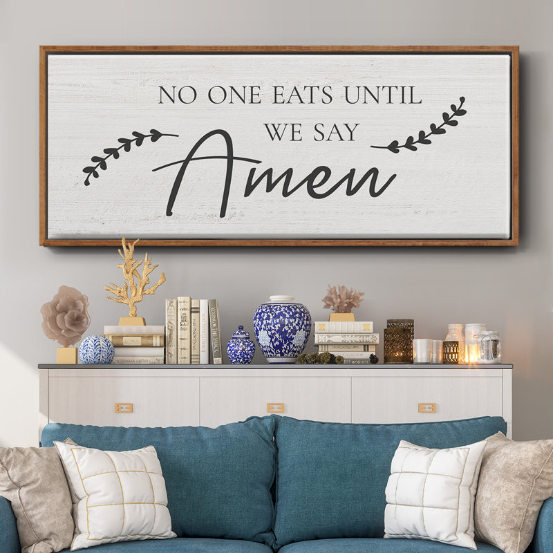 Say Amen- Framed Canvas, 20" H x 50" W