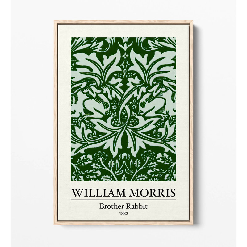 William Morris- Brother Rabbit Canvas Floater Frame Print Picture Art - Light Oak Frame, 91.44cm H x 60.96cm W