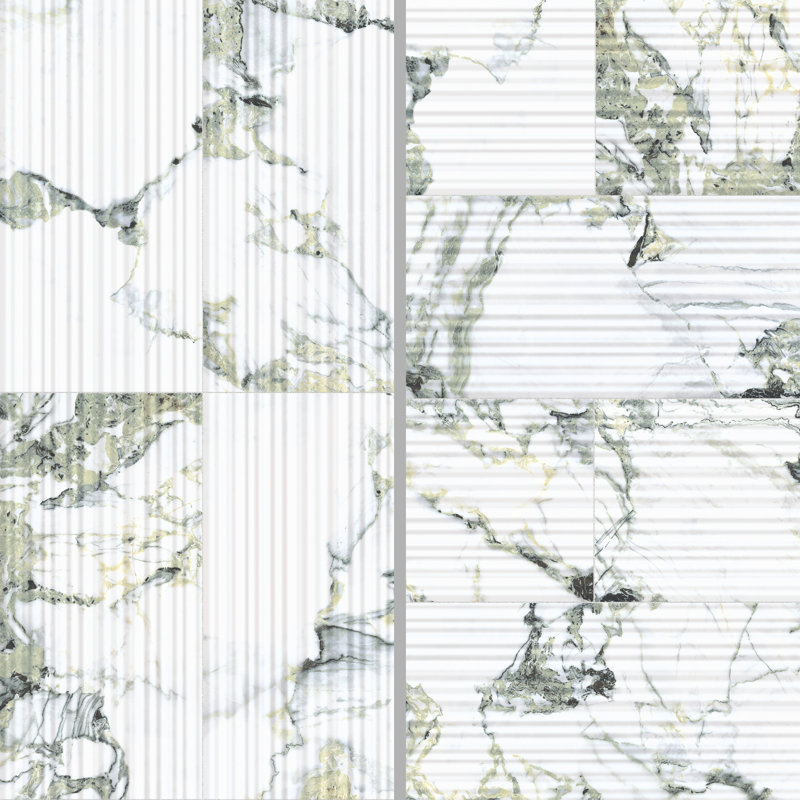 Touche Pleated Deco 23-1/2 In. X 47-1/8 In. Porcelain Floor And Wall Tile