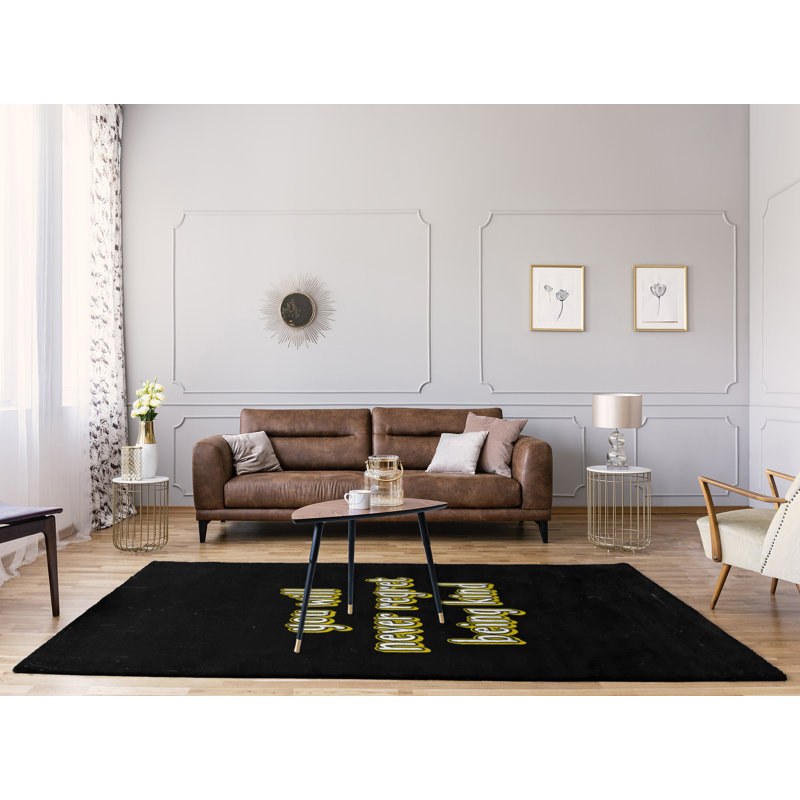 Tapis en poly-chenille style tableau noir, Rectangle 5 pi x 7 pi