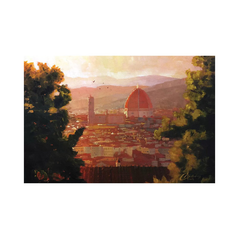 Florence, Italy - The Duomo From A Distance by Christopher Clark - Wrapped Canvas Painting