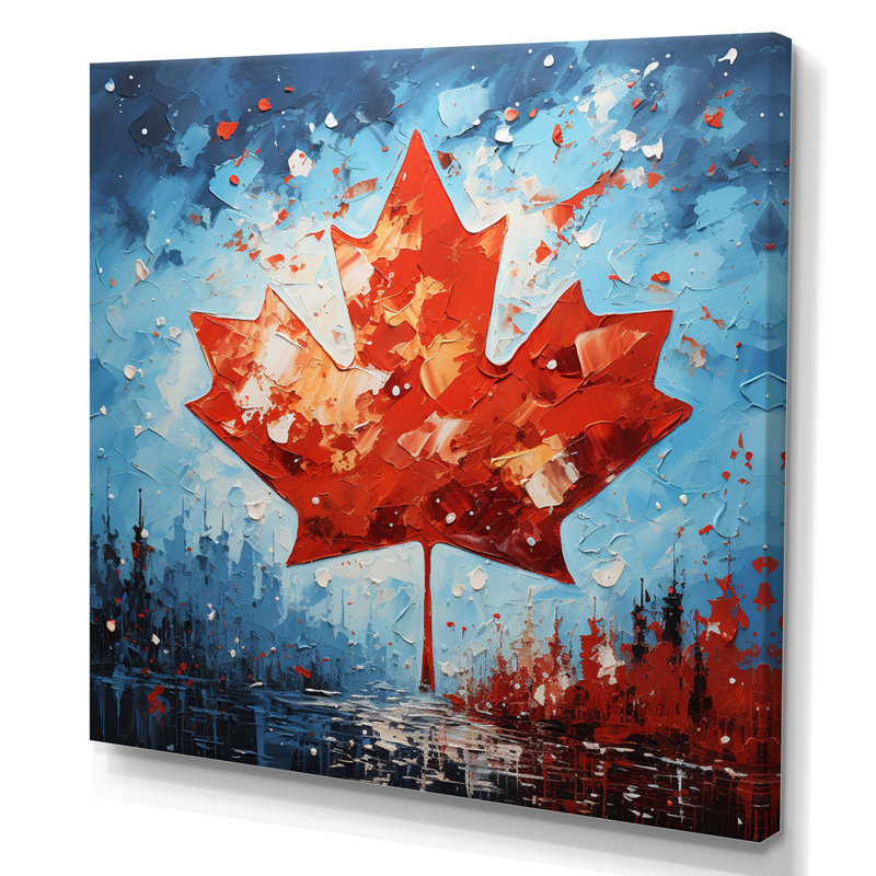 Drapeau du drapeau canadien II - impression, Toile tendue, H 16 po x l 16 po