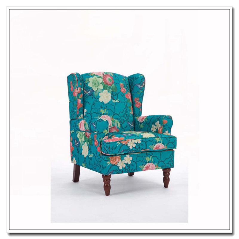 Chaise d'appoint avec pieds en bois rétro