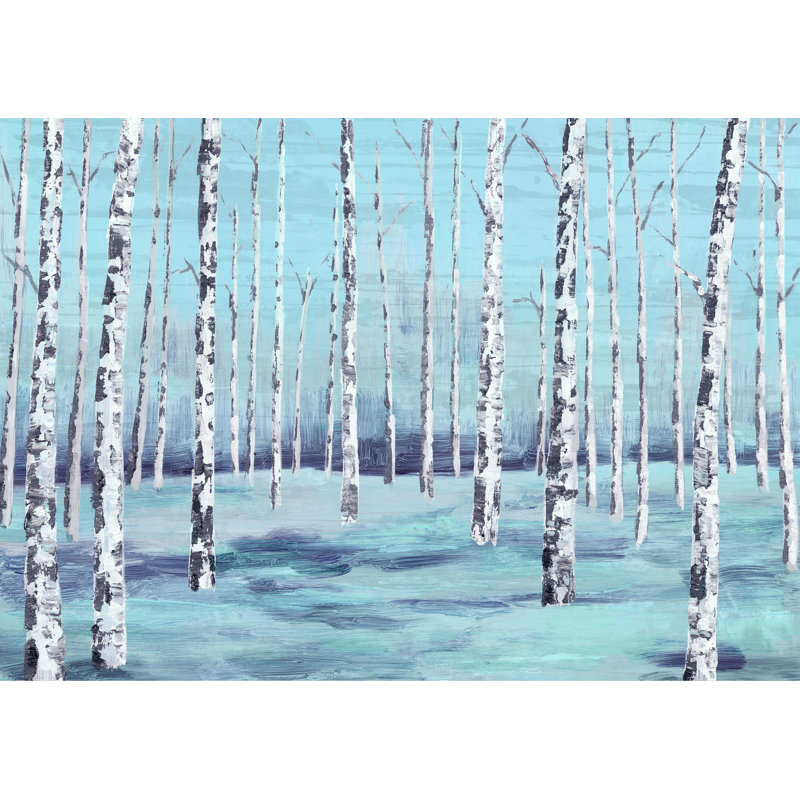 Bluey Birches peint, reproduction sur toile, H 24 po x l 36 po