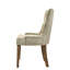 2 chaises en tissu beige avec finition en chêne récupéré - dossier, siège d'appoint à assise carrée (2) Revêtement, finition, structure