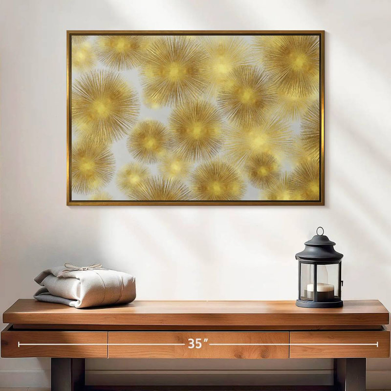 Sunburst Cluster, Cadre flottant doré, 25 po x 17 po