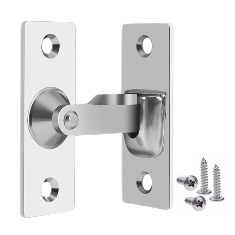 Door Hasp Latch Rustproof Corrosion Resistant Easy Assembly Mini Size 90-Degree Door Latch Sliding Door Lock Latch