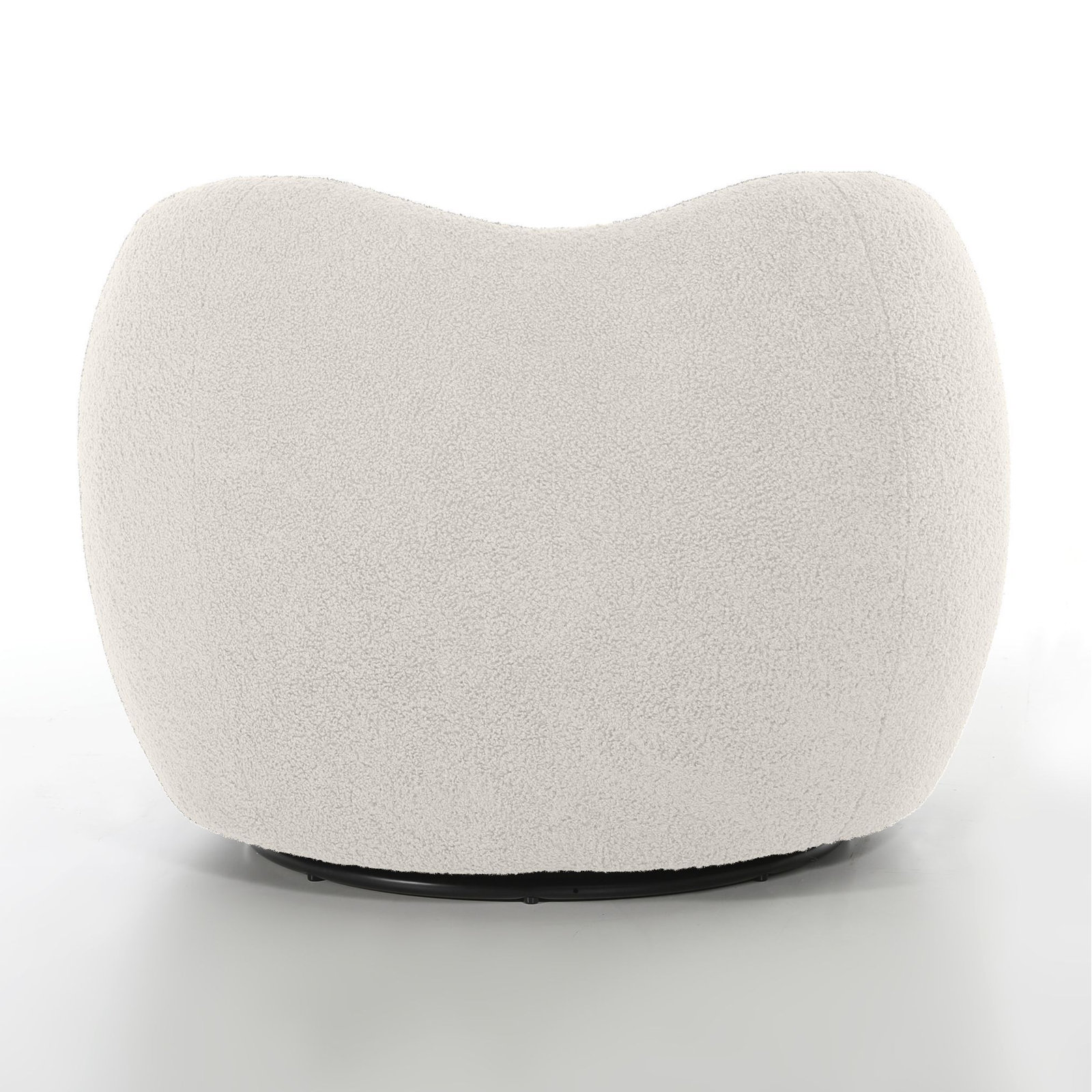 Upholstered Barrel Chair, Beige Wool