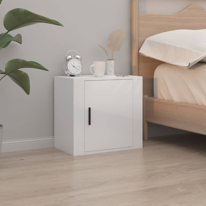 Janiyha 50cm W Manufactured Wood Bedside Table, Transparent, 1