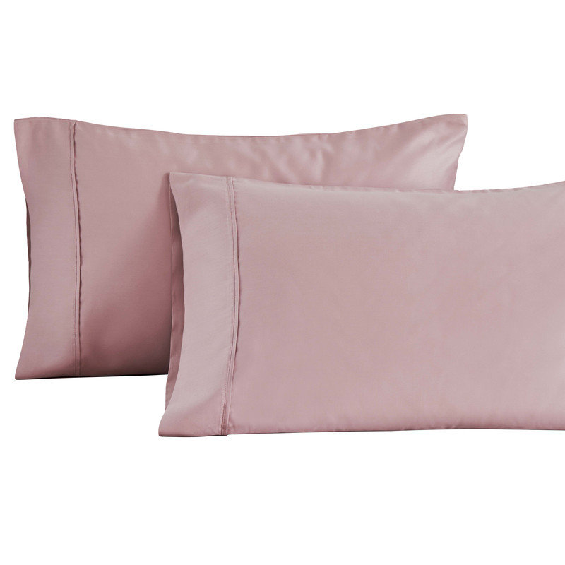 Ensemble de taie d'oreiller en satin de coton 1500 fils à densité de tissage 1500, Lavande, Taie d’oreiller standard