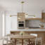 Sean Lavin Khan 4 Light Dining Room Chandelier With Silk Screen White Inside Clear Outside Shade-1855238985-1855238987