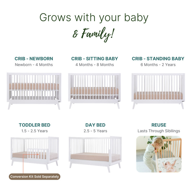 Soho 3-in-1 Convertible Crib, White