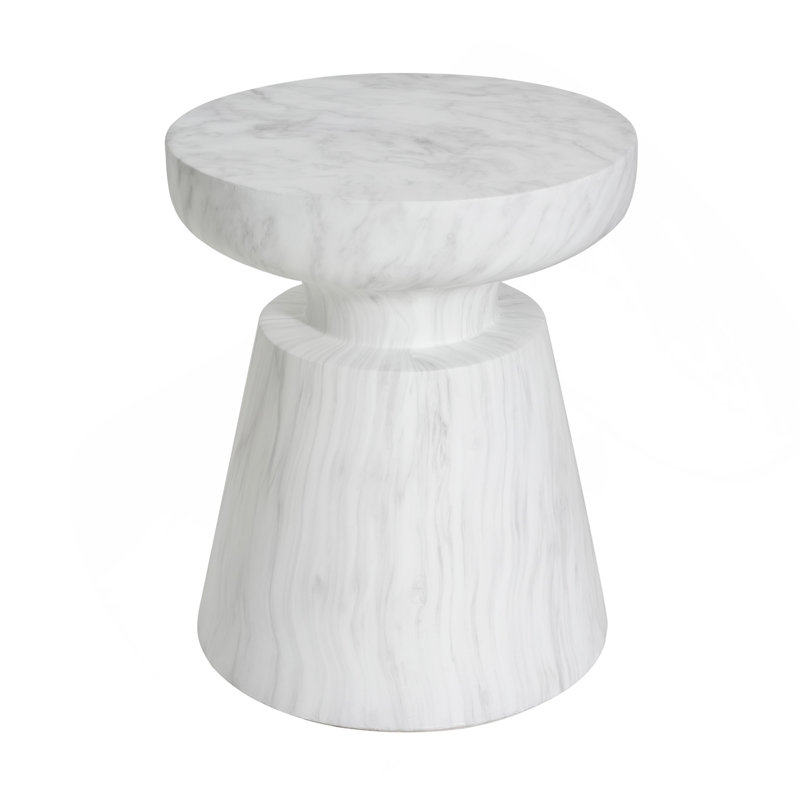 Outdoor Ponti Travertine Side Table,White