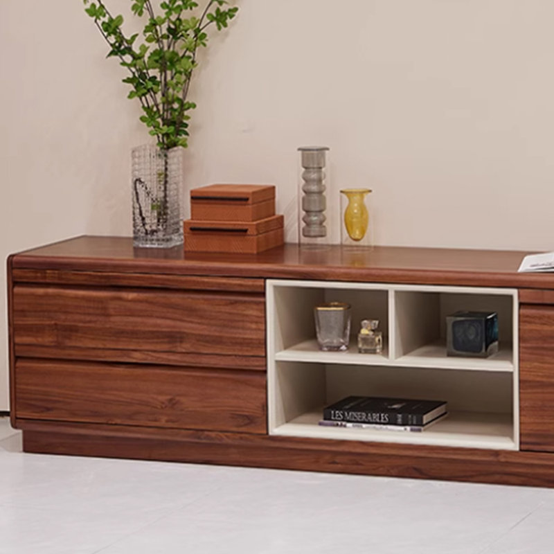 Meuble télé rétro et niche, H 19,29 po x L 78,74 po x l 15,74 po