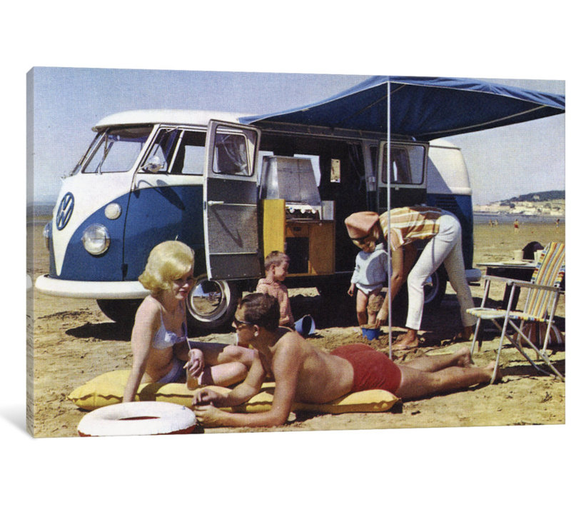 « caravan family », reproduction de photo sur toile, H 8 po x l 12 po x P 0,75 po, Toile tendue, Pas de tapis