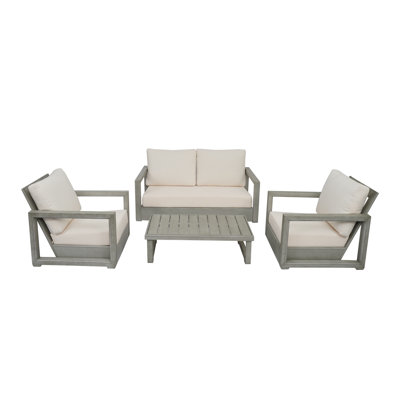 Donnie 4-Person Acacia Patio Seating Group