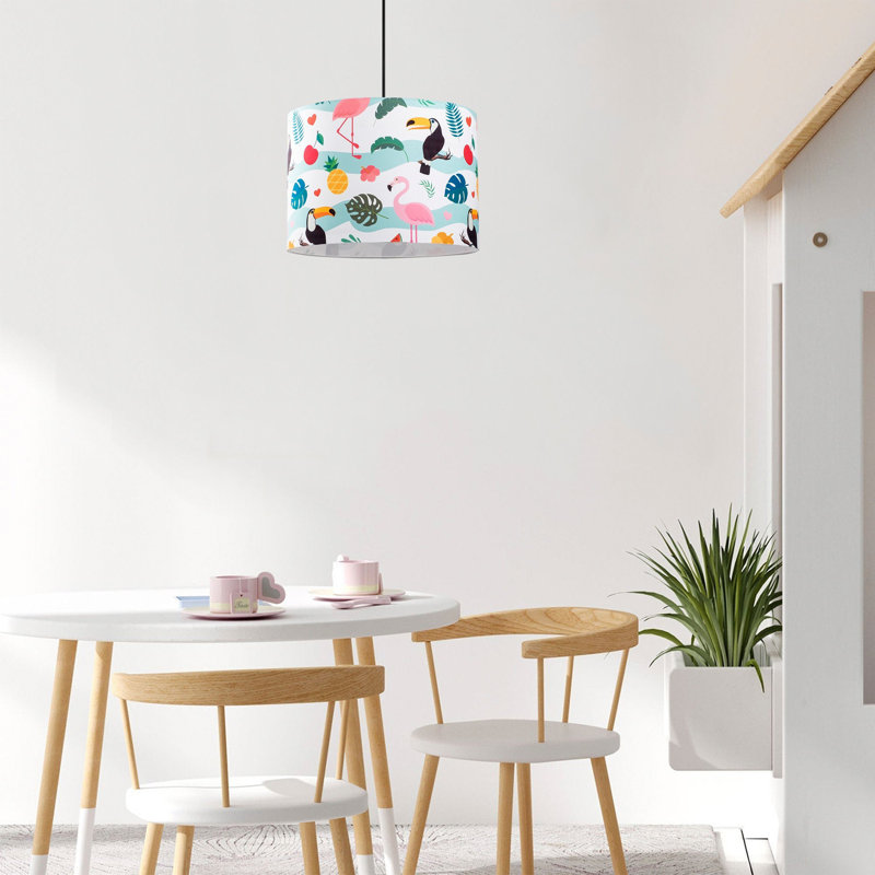 1 - Light Pink/Black Single Pendant