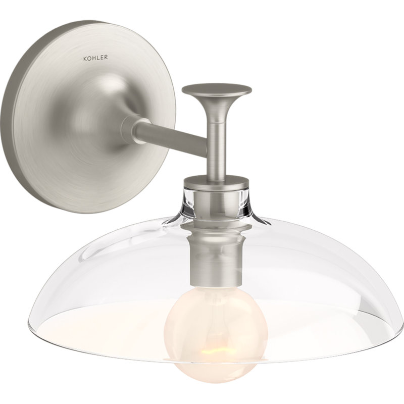 Tone 1 Light Indoor Bathroom Wall Sconce, UL Listed, Brushed Nickel