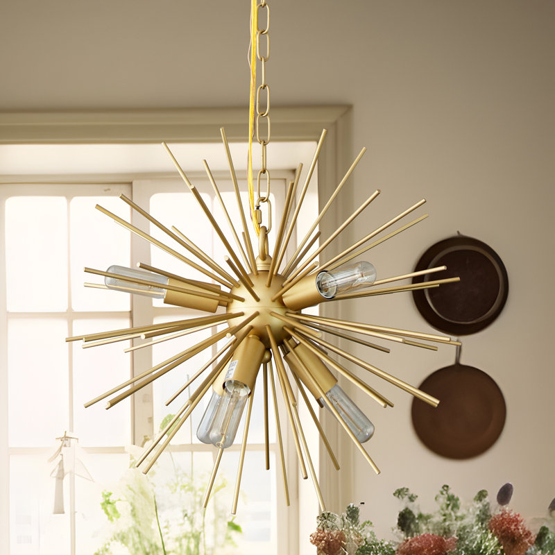 Glendal 6 - Light Iron Dimmable Sputnik Sphere Chandelier