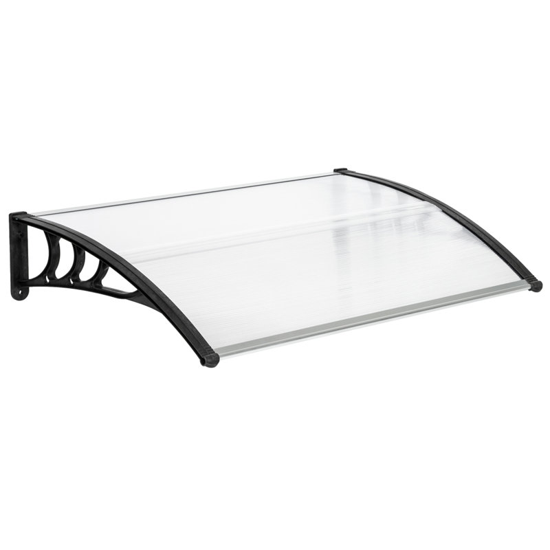 Dakota Fields 119.9cm W x 73.7cm D Plastic Cover Retractable Door / Window Awning, Black