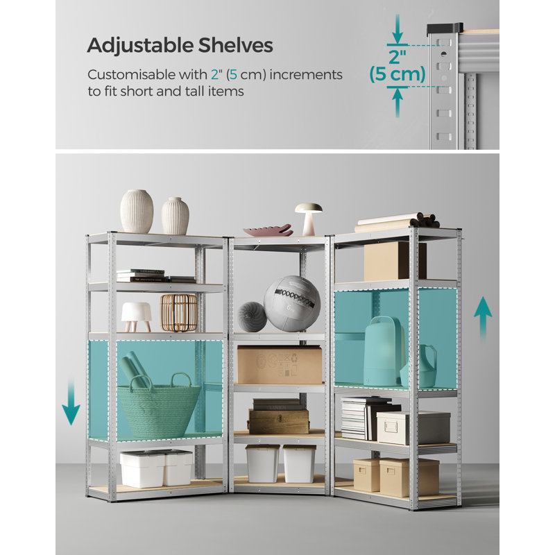 Alvy 90 cm W Adjustable Height Shelving Unit, Silver