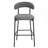 26'' Counter Height Bar Stools Teddy Fabric Cover Kitchen Island Counter Bar Stool With Black Powder Coating Base And Footrest(Grey)-649880110