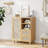 Rattan Buffet Cabinet With Drawers And Adjustable Shelf, Sideboard Storage Cabinet-833155826