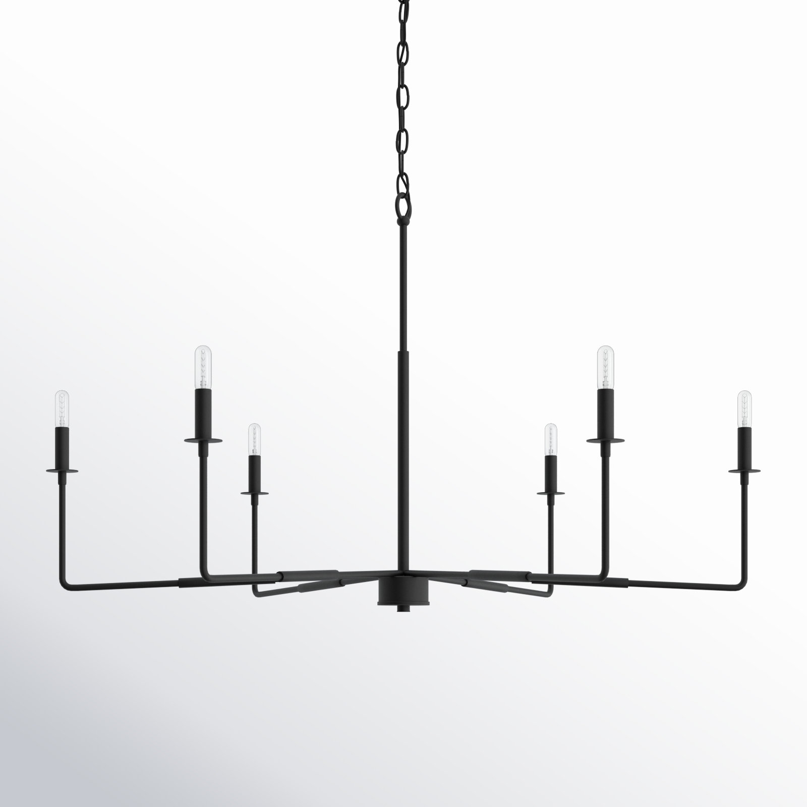 Alysa 6 - Light Candle Style Classic Chandelier, Matte Black