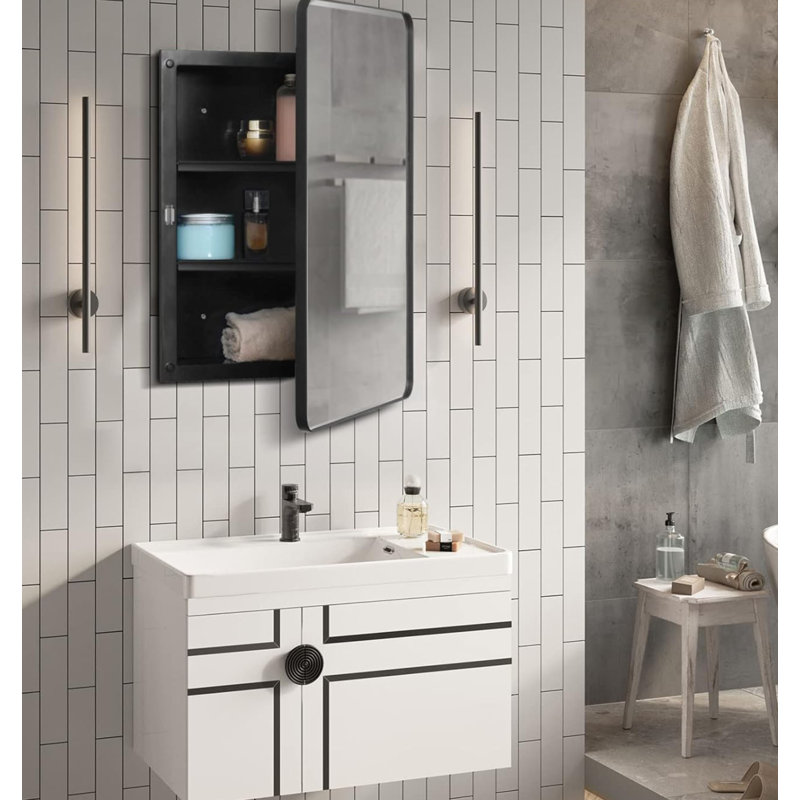 40.6mm W 61.2mm H Medicine Cabinet Mirror