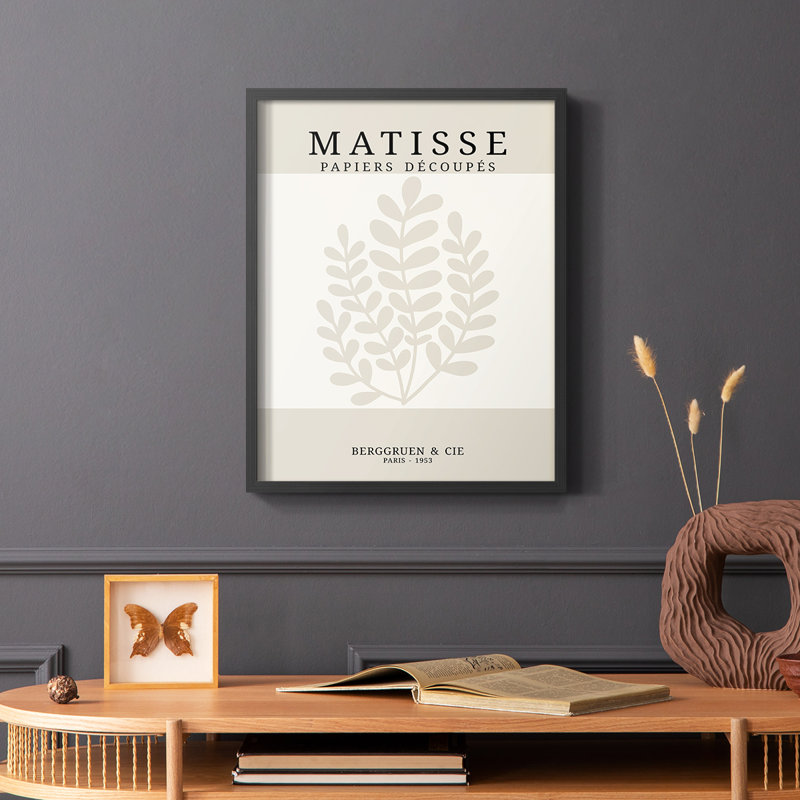 Matisse CDXVI, reproduction encadrée - bois massif, Cadre simple noir, H 14 po x l 11 po