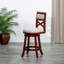 Tabouret pivotant à dossier en X de 24 po de hauteur comptoir, finition cerisier, siège en tissu beige-100125404-100125393