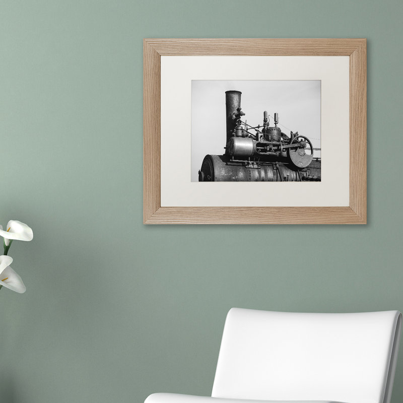 'Steam Engine' by Joden Framed Photographic Print, White, 16" H x 20" W x 0.5" D, Black