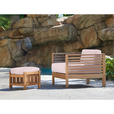 Soleil Patio Chair and Ottoman with Sunbrella Cushions
