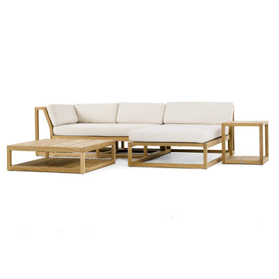 Ensemble de conversation modulaire 4 pièces avec coussins Sunbrella