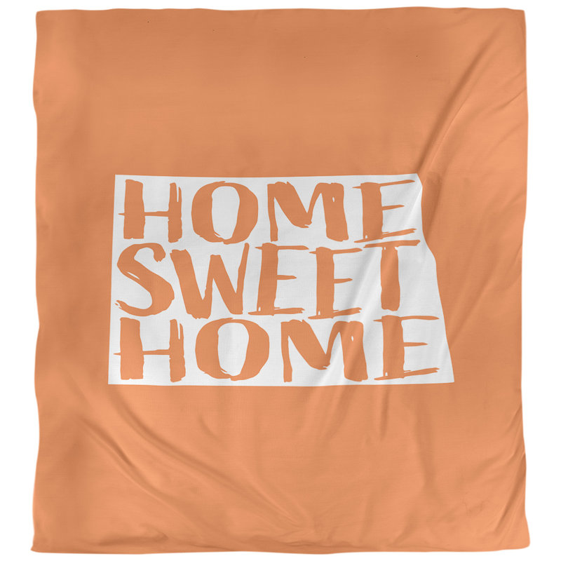 Housse de couette north dakota the home, Microfibre, Housse de couette pour très grand lit, Orange